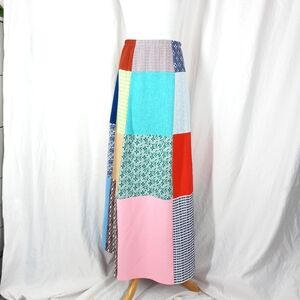 Vintage patchwork boho retro quilt skirt
